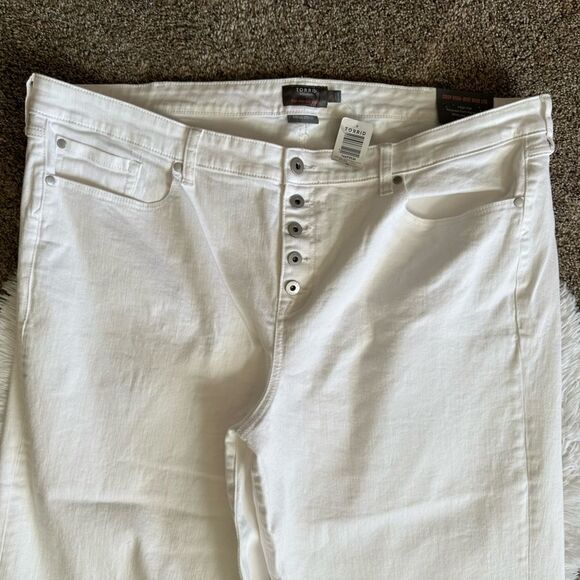Torrid Crop High Rise Wide Leg Jeans New White Womens Plus Size 26 - Picture 4 of 10
